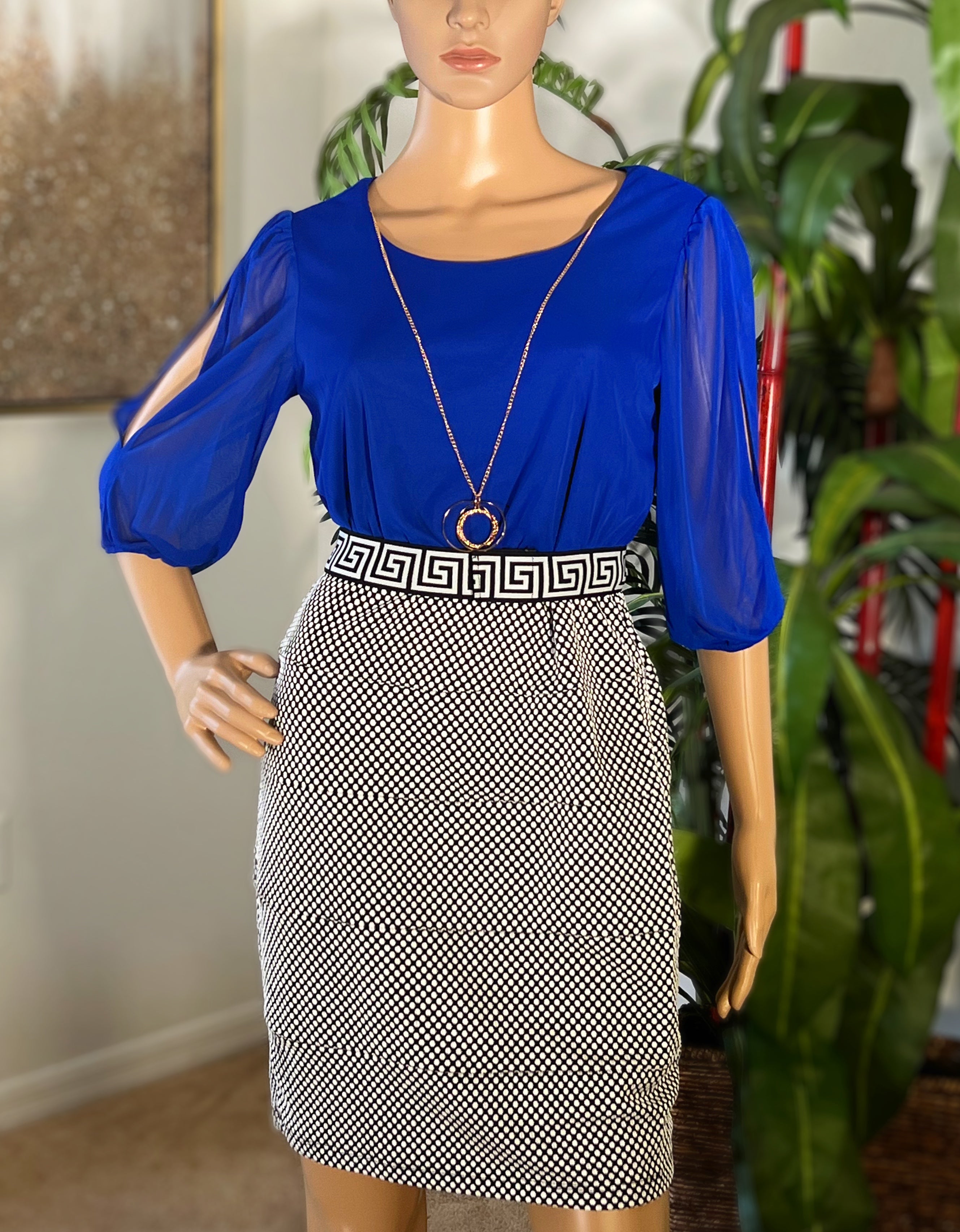 Blue Oval Collection Dress for Casual Events